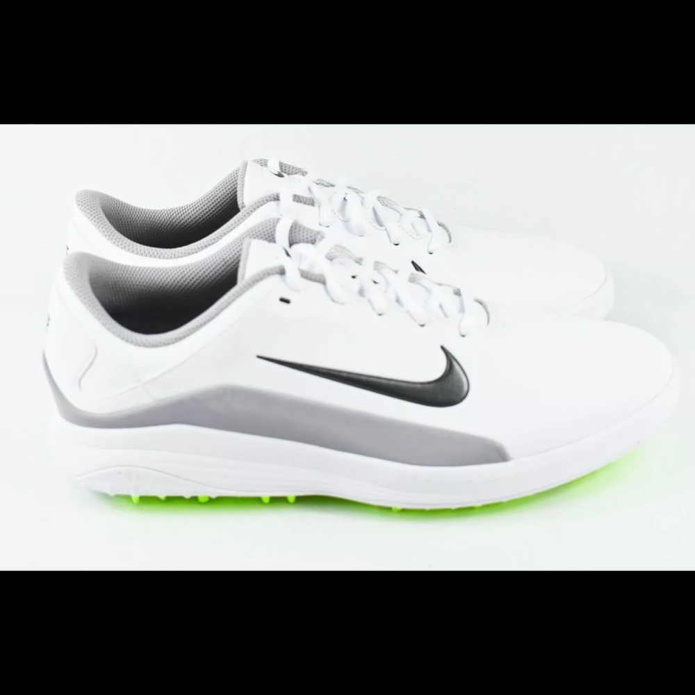 Nike White Silver Neon Golf Shoes
